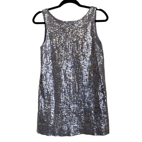 FREE PEOPLE Ultra Mini Sequin Dress Size 2 silver party - Picture 1 of 5